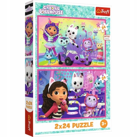 TREFL 34433 Puzzle 2x24 Zabawy z Gabby
