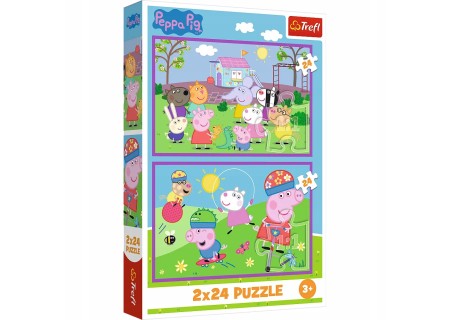 TREFL 34435 Puzzle 2x24 Peppa na placu zabaw