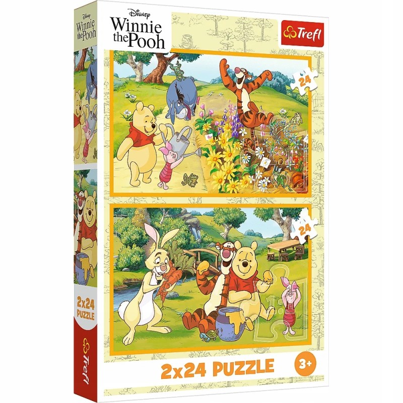 TREFL 34436 Puzzle 2x24 Dzień w ogrodzie / Disney Winnie the Pooh