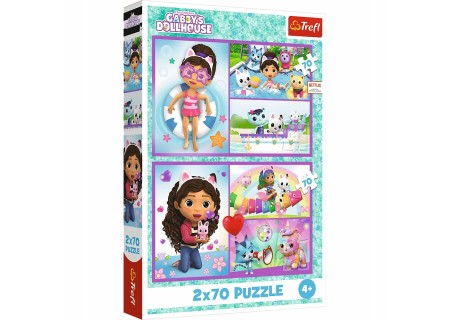 TREFL 34438 Puzzle 2x70 Baw się z Gabby