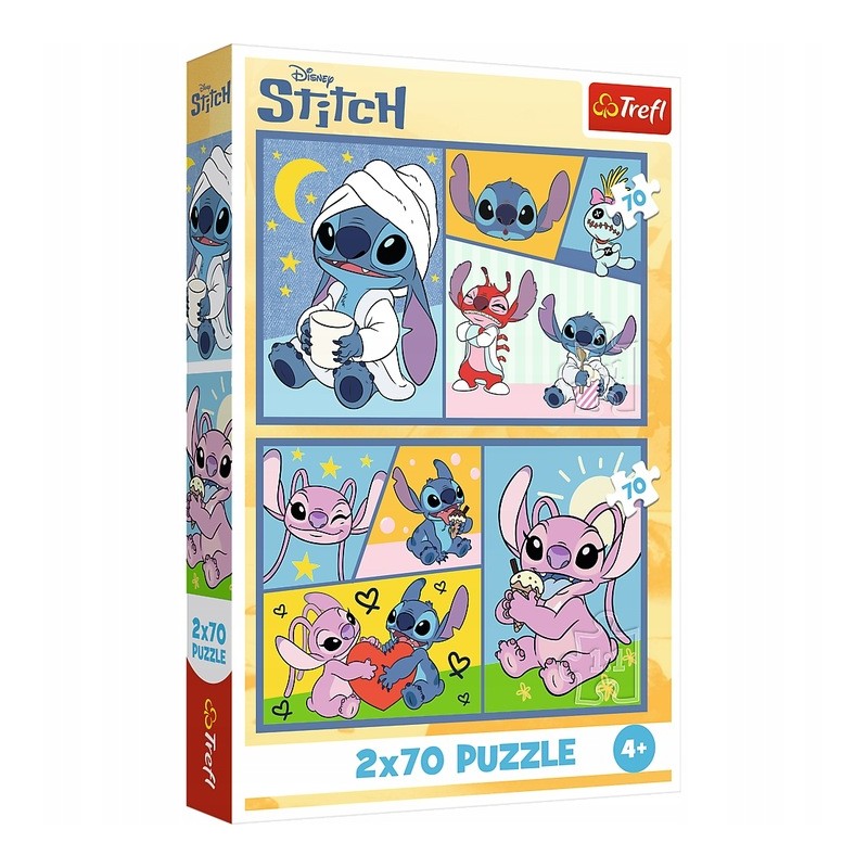 TREFL 34444 Puzzle 2x70 Ze Stitchem nie ma nudy