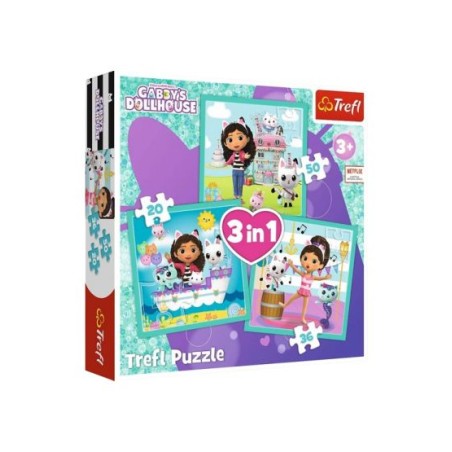 TREFL 34871 Puzzle 3w1 Aktywności Gabby