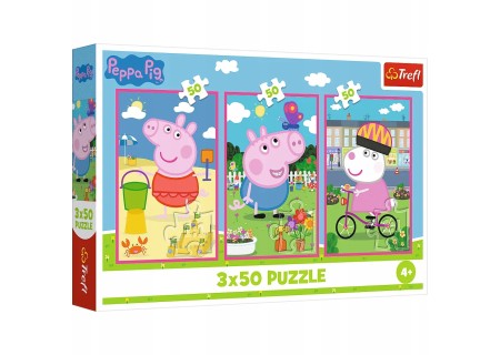 TREFL 34877 Puzzle 3x50 Siła przyjaźni / Peppa Pig