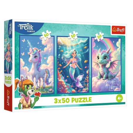 TREFL 34879 Puzzle 3x50 Razem w kolorowym świecie