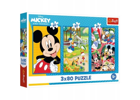 TREFL 34887 Puzzle 3x80 Ekipa Myszki Miki