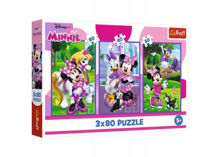 TREFL 34889 Puzzle 3x80 Minnie i przyjaciele