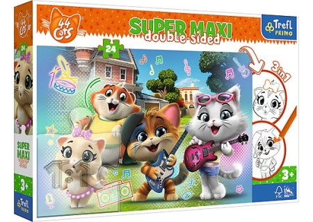 TREFL 41011 Puzzle 24 SUPER MAXI Radosne koty Rainbow