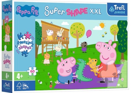 TREFL 50011 Puzzle 60 XXL Zabawy z braciszkiem / Peppa Pig