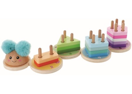 TREFL 61517 Zabawka drewniana - Gąsieniczka sortowniczka