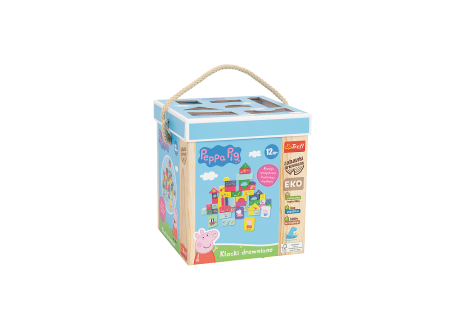 TREFL 61573 Zabawka drewniana klocki Peppa Pig