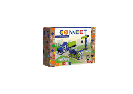 TREFL 61977 Klocki Connect 2w1 - Ciężarówka / Plac budowy