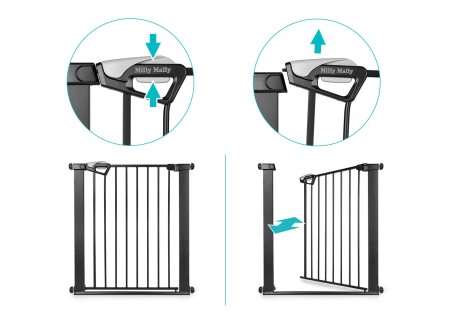 MILLY MALLY 6574 Bramka zabezpieczająca - barierka na schody Guardy 83 Black