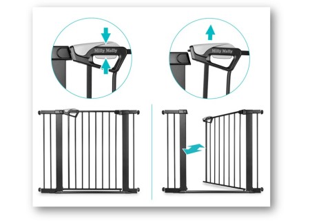 MILLY MALLY 6577 Bramka zabezpieczająca - barierka na schody z rozszerzeniem Guardy 104 Black